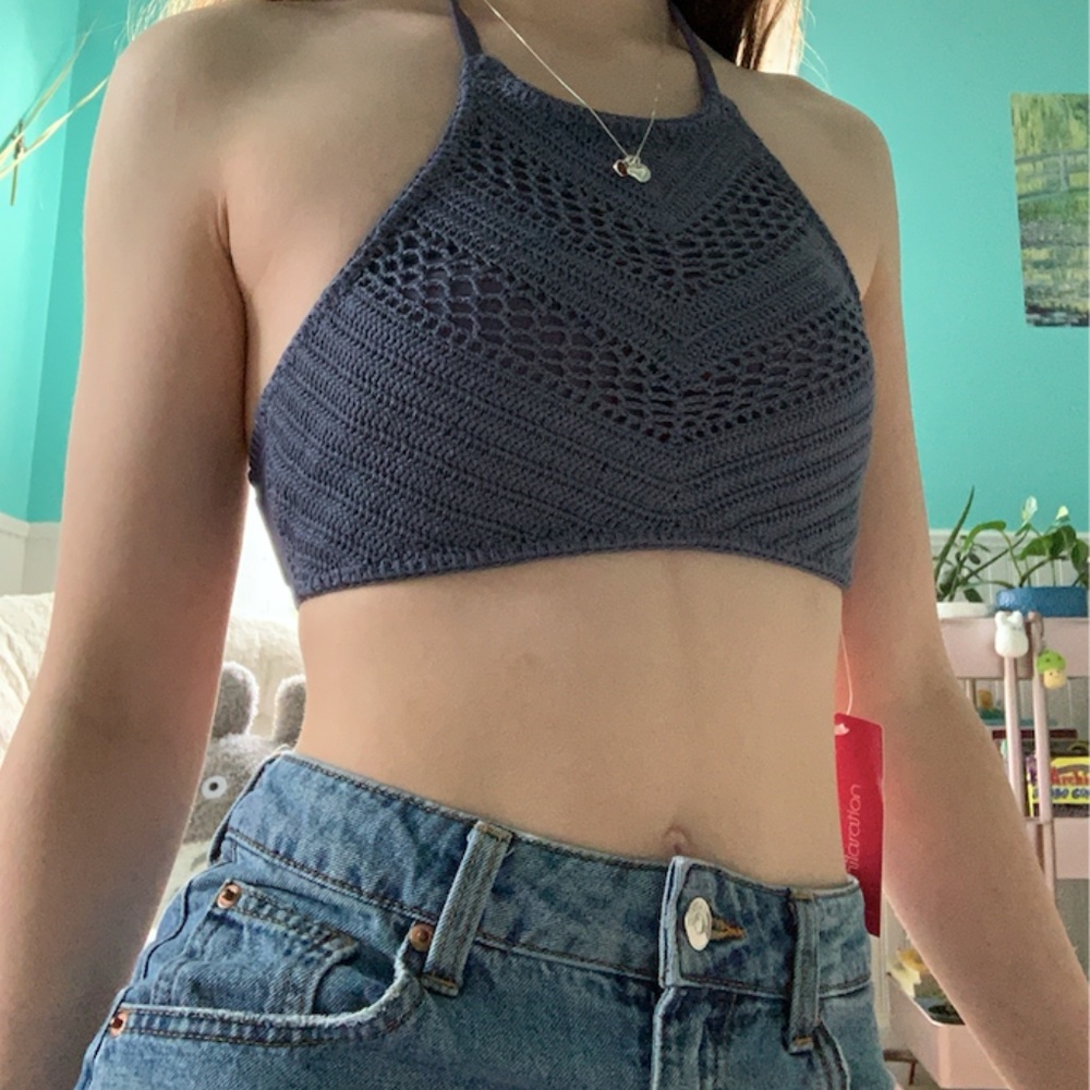 Navy Blue Bikini Top